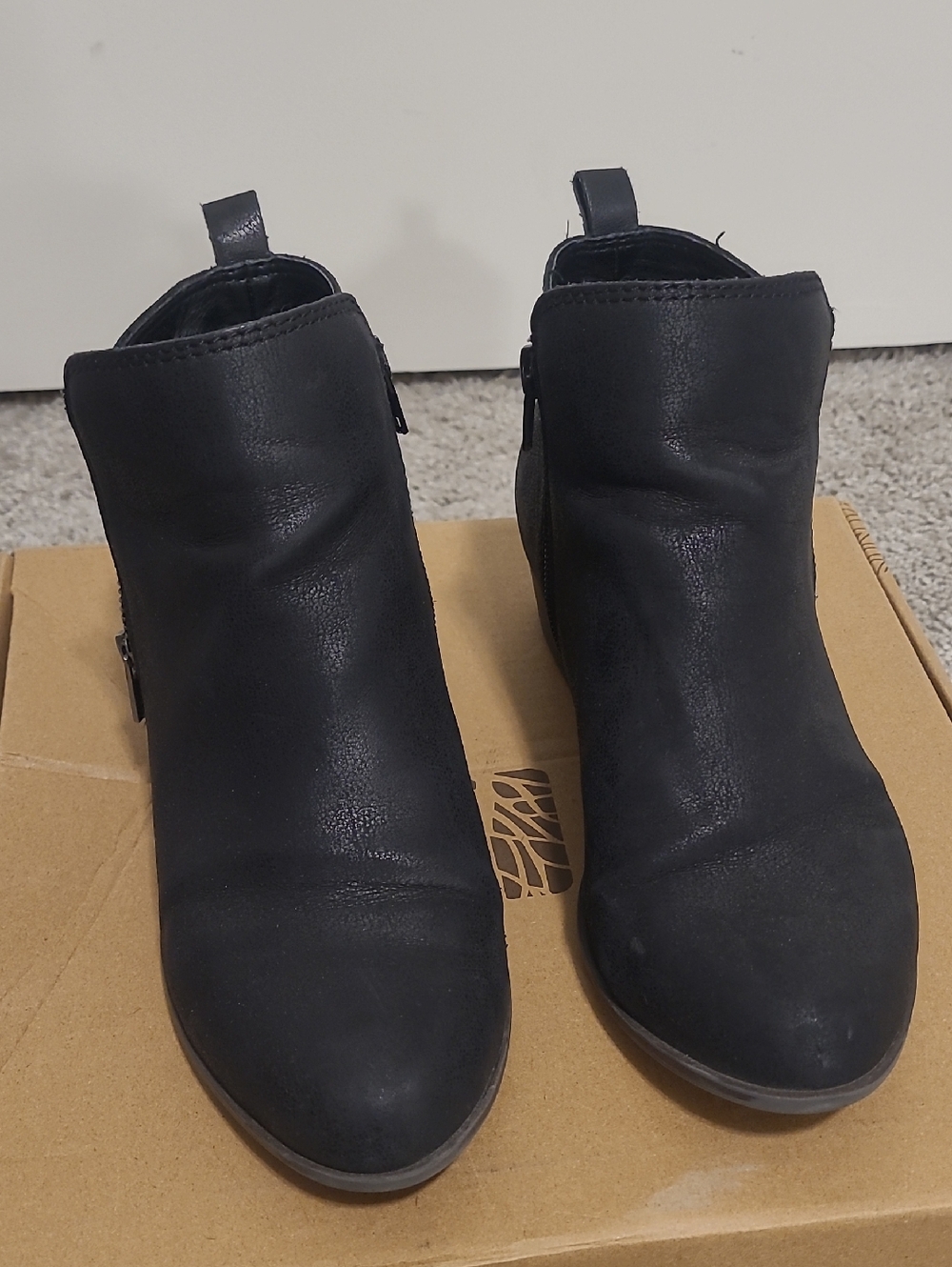Lucky Brand Black Ankle Booties with Side Zip